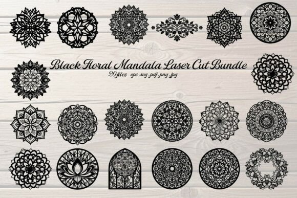 Black Floral Mandala Bundle