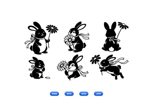 Cute Bunny Floral Clipart Review