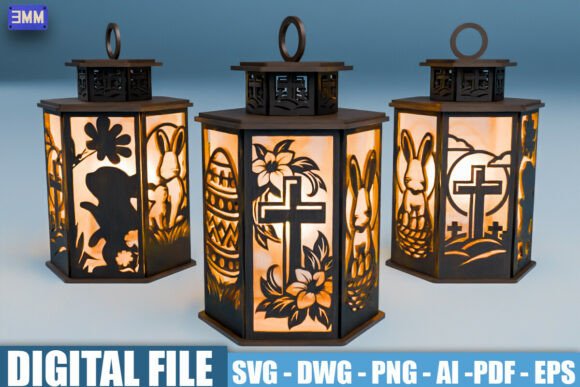 Easter Cross Lantern SVG