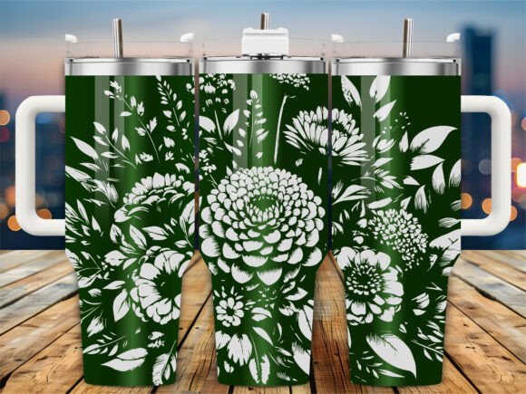 Floral Dahlia Wrap 40oz Tumbler