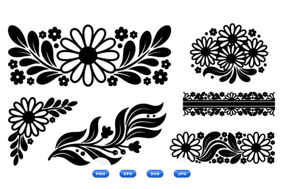 Folk Daisy Floral Clipart Review