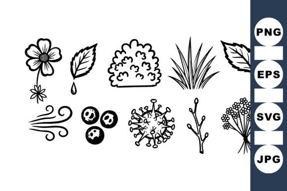 Hand Drawn Floral Doodle Set