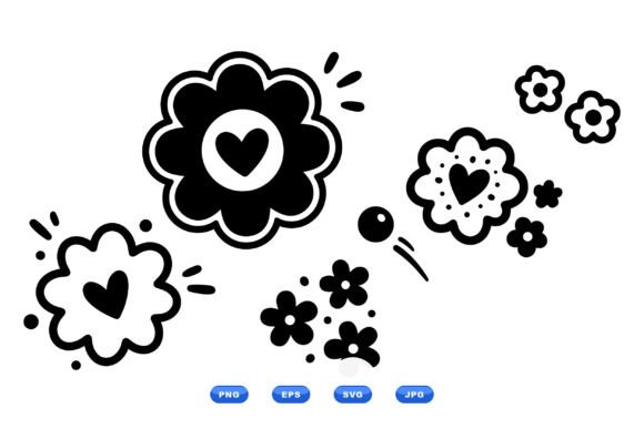 Heart Doodle Floral Clipart Review