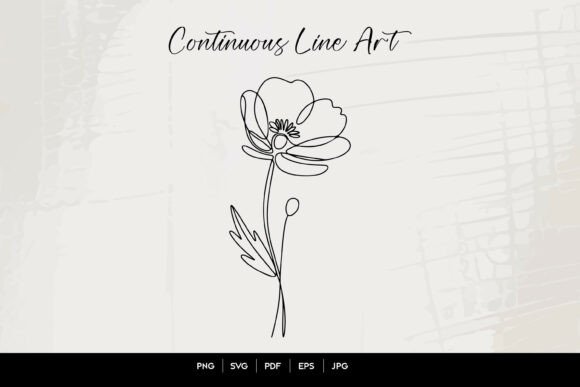 Minimal Flower Line Art SVG