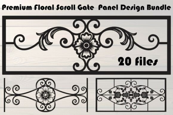 Premium Floral Scroll Gate Panel Design