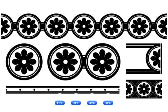 Retro Floral Border Clipart