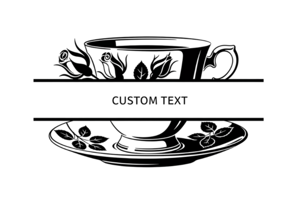 Split Monogram Teacup Rose Floral
