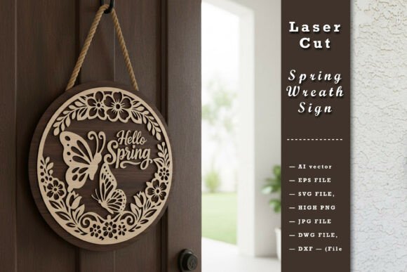 Spring Door Wreath Sign SVG Review