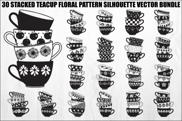 Stacked Teacup Floral Bundle