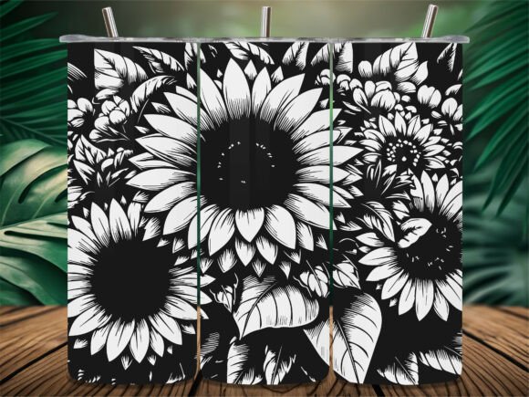 Sunflower Floral Pattern Tumbler