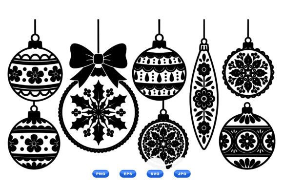 Vintage Christmas Ornaments SVG