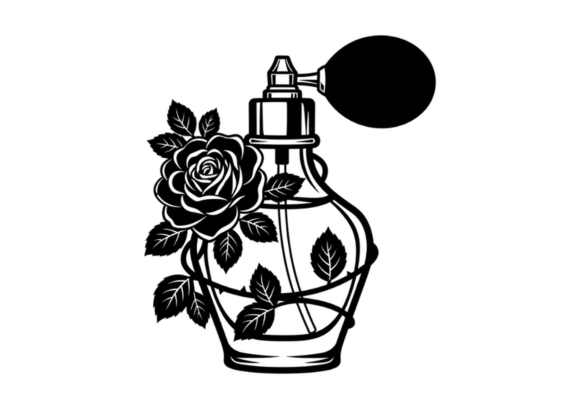 Vintage Perfume Bottle Rose Floral