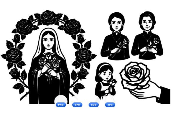 Vintage Religious Floral Clipart